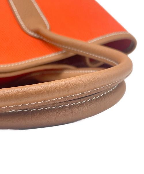 HERMES（エルメス）HERMES (エルメス) ガーデンパーティー TPM/シルバー金具/キャンバス×ネゴンダ/オレンジ系/W刻印 オレンジ×ブラウン サイズ:TPMの古着・服飾アイテム