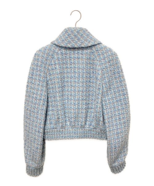 CHANEL（シャネル）CHANEL (シャネル) パールボタン ツイードジャケット スカイブルー サイズ:38の古着・服飾アイテム