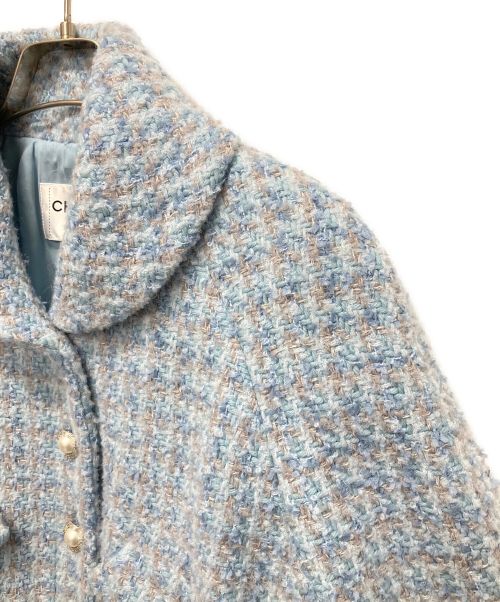 CHANEL（シャネル）CHANEL (シャネル) パールボタン ツイードジャケット スカイブルー サイズ:38の古着・服飾アイテム
