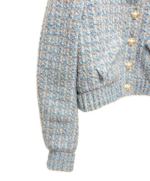 CHANEL（シャネル）CHANEL (シャネル) パールボタン ツイードジャケット スカイブルー サイズ:38の古着・服飾アイテム