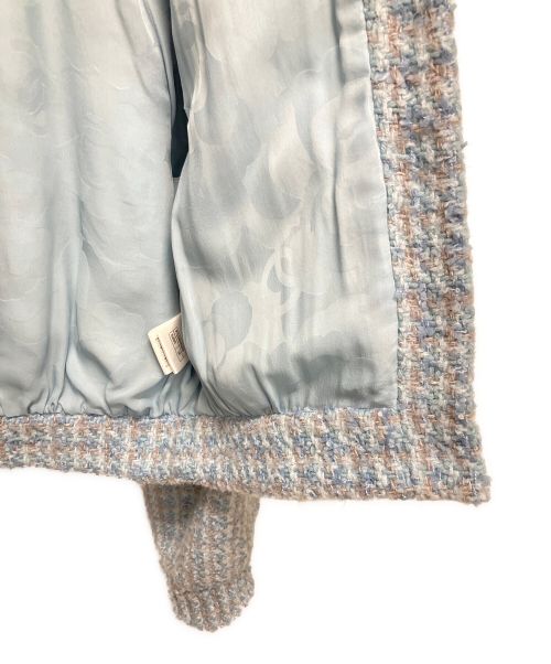CHANEL（シャネル）CHANEL (シャネル) パールボタン ツイードジャケット スカイブルー サイズ:38の古着・服飾アイテム