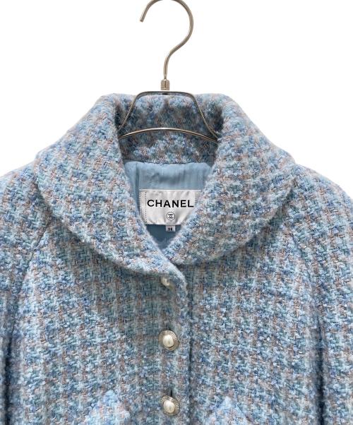 CHANEL（シャネル）CHANEL (シャネル) ウール ツイード ジャケット スカイブルー サイズ:38の古着・服飾アイテム
