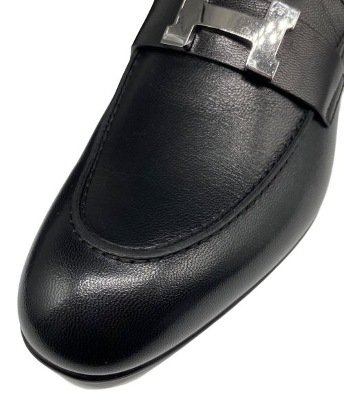 HERMES（エルメス）HERMES (エルメス) モカシン パリ シューズ ブラック サイズ:40の古着・服飾アイテム