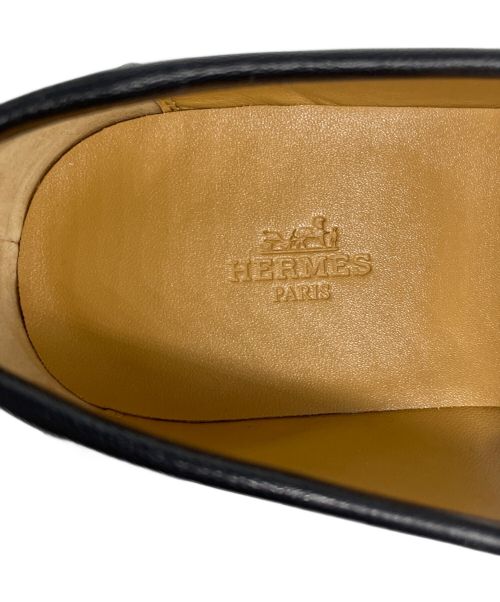 HERMES（エルメス）HERMES (エルメス) モカシン パリ シューズ ブラック サイズ:40の古着・服飾アイテム