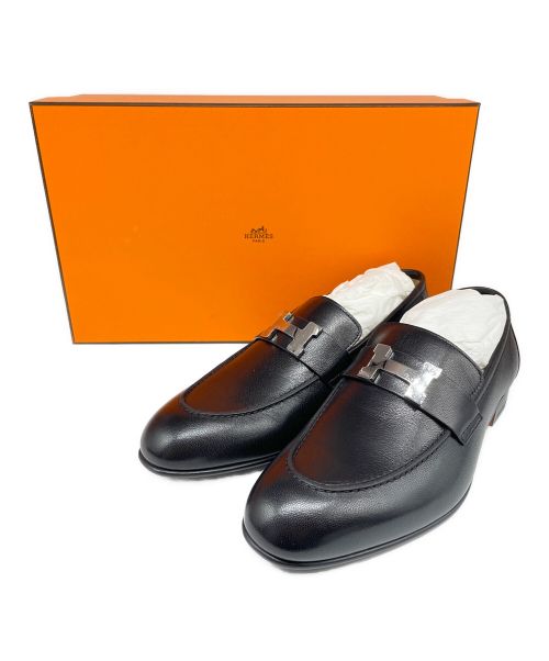 HERMES（エルメス）HERMES (エルメス) モカシン パリ シューズ ブラック サイズ:40の古着・服飾アイテム