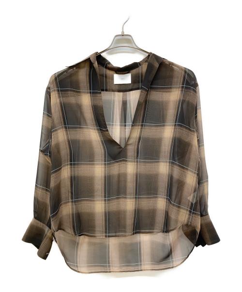 SUGARHILL（シュガーヒル）SUGARHILL (シュガーヒル) SHEER OMBRE BLOUSE ブラウンの古着・服飾アイテム