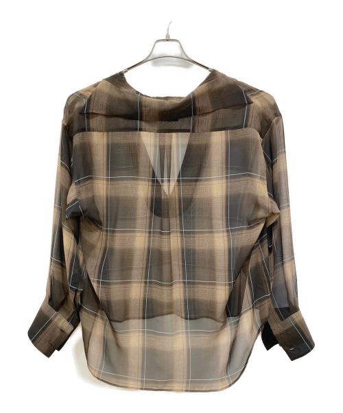 SUGARHILL（シュガーヒル）SUGARHILL (シュガーヒル) SHEER OMBRE BLOUSE ブラウンの古着・服飾アイテム