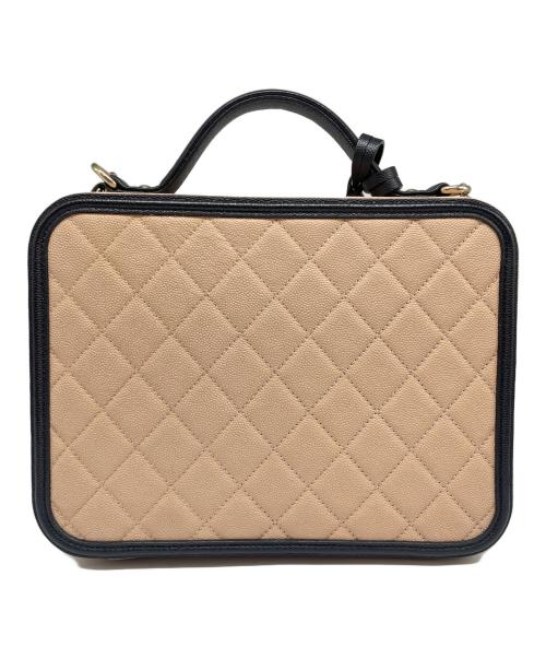 CHANEL（シャネル）CHANEL (シャネル) CCフィリグリー 2WAY バニティバック ベージュ×ブラックの古着・服飾アイテム