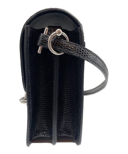 HERMES（エルメス）HERMES (エルメス) ルリミニ/シルバー金具/リザード/ブラック/B刻印 ブラックの古着・服飾アイテム