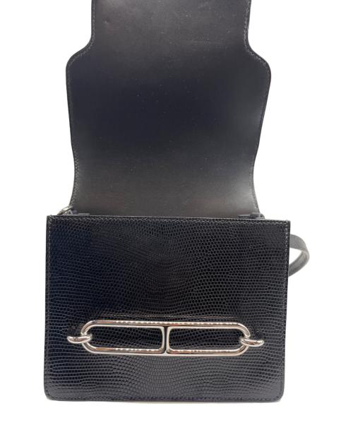 HERMES（エルメス）HERMES (エルメス) ルリミニ/シルバー金具/リザード/ブラック/B刻印 ブラックの古着・服飾アイテム