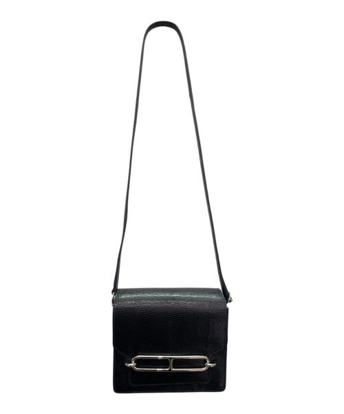 HERMES（エルメス）HERMES (エルメス) ルリミニ/シルバー金具/リザード/ブラック/B刻印 ブラックの古着・服飾アイテム