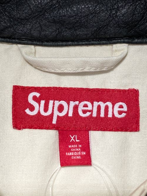 SUPREME（シュプリーム）SUPREME (シュプリーム) Leather Collar Utility Jacket アイボリー サイズ:XLの古着・服飾アイテム