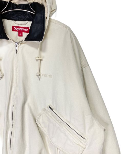 SUPREME（シュプリーム）SUPREME (シュプリーム) Leather Collar Utility Jacket アイボリー サイズ:XLの古着・服飾アイテム