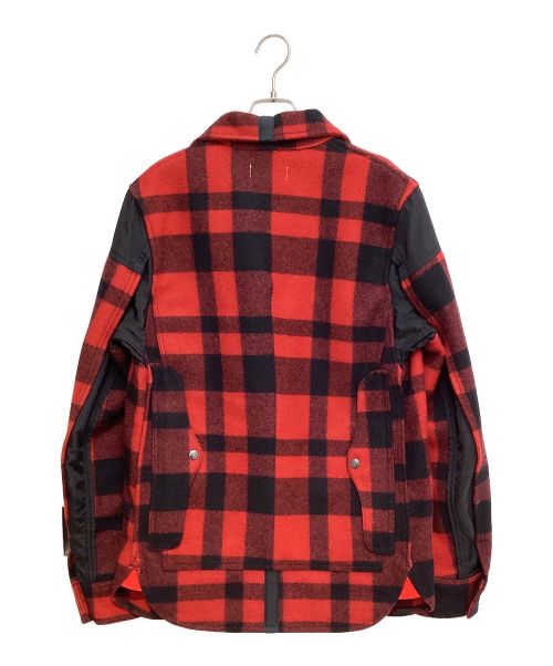 eYe COMME des GARCONS JUNYAWATANABE MAN（アイ コム デ ギャルソン ジュンヤ ワタナベ マン）eYe COMME des GARCONS JUNYAWATANABE MAN FILSON (フィルソン) macchino jacket（マッキーノジャケット） レッド×ブラック サイズ:Lの古着・服飾アイテム