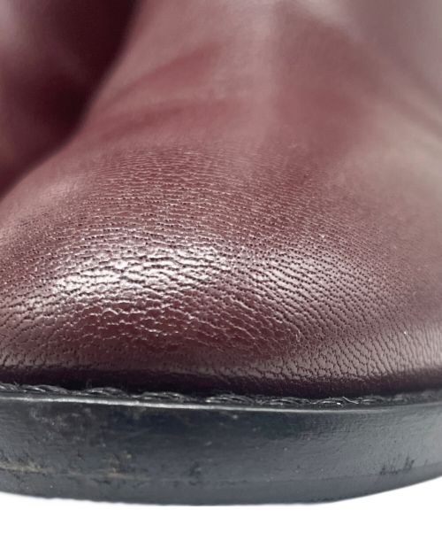 GUCCI（グッチ）GUCCI (グッチ) ヒールロゴ サイドジップ ブーティ ブラウン サイズ:34 2/1の古着・服飾アイテム