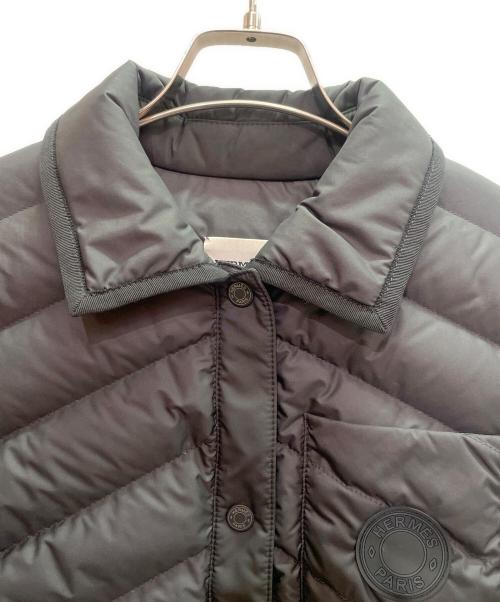 HERMES（エルメス）HERMES (エルメス) ラバーロゴパッチ ダウンジャケット ブラック サイズ:42の古着・服飾アイテム