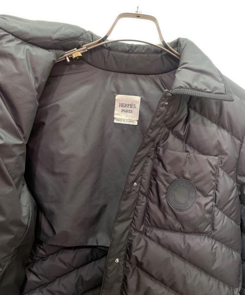 HERMES（エルメス）HERMES (エルメス) ラバーロゴパッチ ダウンジャケット ブラック サイズ:42の古着・服飾アイテム