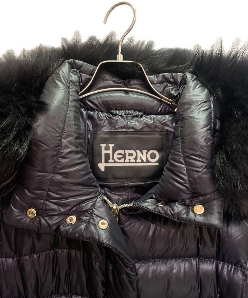 HERNO（ヘルノ）HERNO (ヘルノ) ファー付き ダウンコート ブラック サイズ:44の古着・服飾アイテム