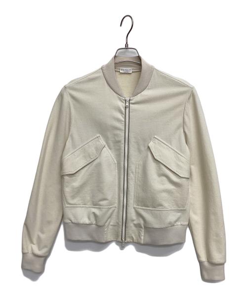 BRUNELLO CUCINELLI（ブルネロクチネリ）BRUNELLO CUCINELLI (ブルネロクチネリ) ジップブルゾン アイボリー サイズ:Sの古着・服飾アイテム
