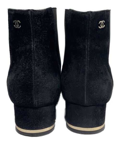 CHANEL（シャネル）CHANEL (シャネル) スウェードサイドゴアブーツ ブラック サイズ:36Cの古着・服飾アイテム