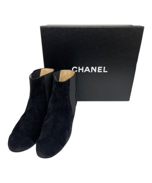 CHANEL（シャネル）CHANEL (シャネル) スウェードサイドゴアブーツ ブラック サイズ:36Cの古着・服飾アイテム