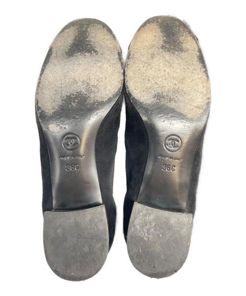 CHANEL（シャネル）CHANEL (シャネル) スウェードショートブーツ ブラック サイズ:36Cの古着・服飾アイテム