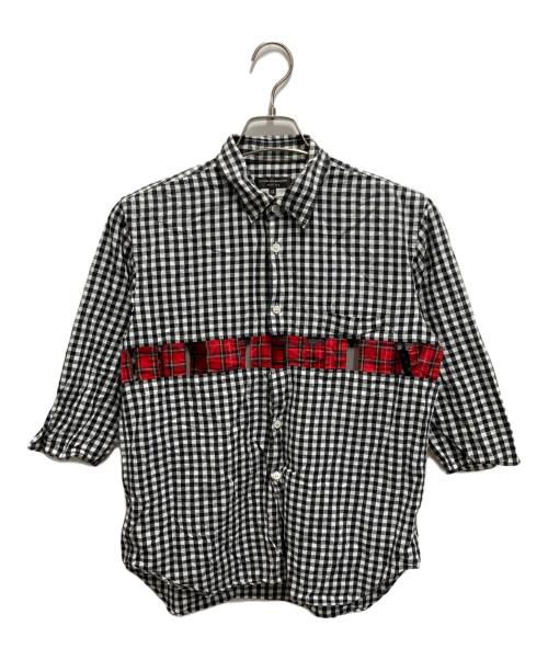 COMME des GARCONS HOMME PLUS（コムデギャルソンオムプリュス）COMME des GARCONS HOMME PLUS (コムデギャルソンオムプリュス) ギンガムチェック7分袖シャツ ライトグレー サイズ:XSの古着・服飾アイテム