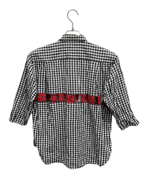 COMME des GARCONS HOMME PLUS（コムデギャルソンオムプリュス）COMME des GARCONS HOMME PLUS (コムデギャルソンオムプリュス) ギンガムチェック7分袖シャツ ライトグレー サイズ:XSの古着・服飾アイテム