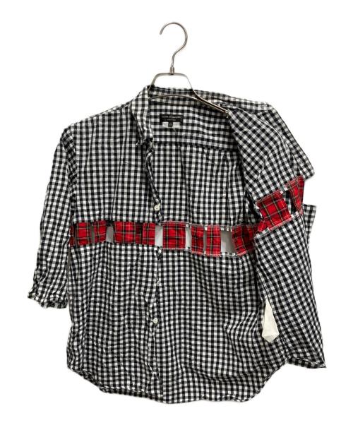 COMME des GARCONS HOMME PLUS（コムデギャルソンオムプリュス）COMME des GARCONS HOMME PLUS (コムデギャルソンオムプリュス) ギンガムチェック7分袖シャツ ライトグレー サイズ:XSの古着・服飾アイテム