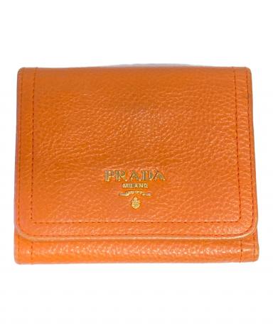 中古・古着通販】PRADA (プラダ) コンパクトウォレット オレンジ