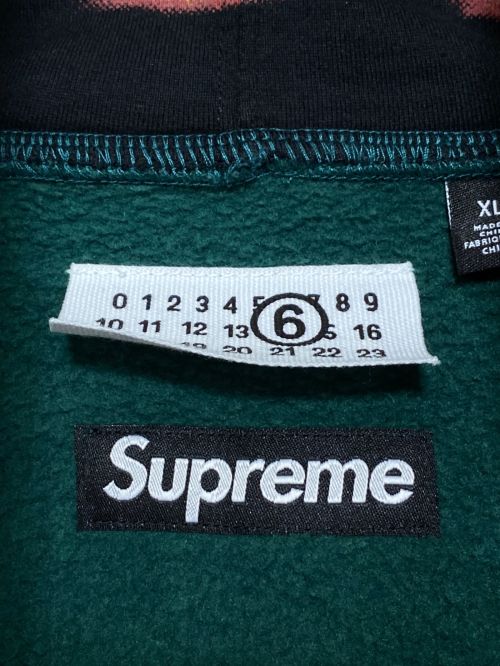 SUPREME（シュプリーム）SUPREME (シュプリーム) MM6 Maison Margiela (エムエムシックス メゾンマルジェラ) Zip Up Hooded Sweatshirt グリーン サイズ:XLの古着・服飾アイテム