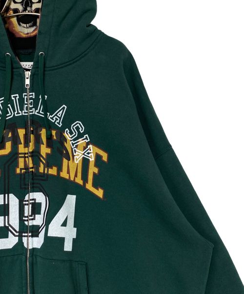 SUPREME（シュプリーム）SUPREME (シュプリーム) MM6 Maison Margiela (エムエムシックス メゾンマルジェラ) Zip Up Hooded Sweatshirt グリーン サイズ:XLの古着・服飾アイテム