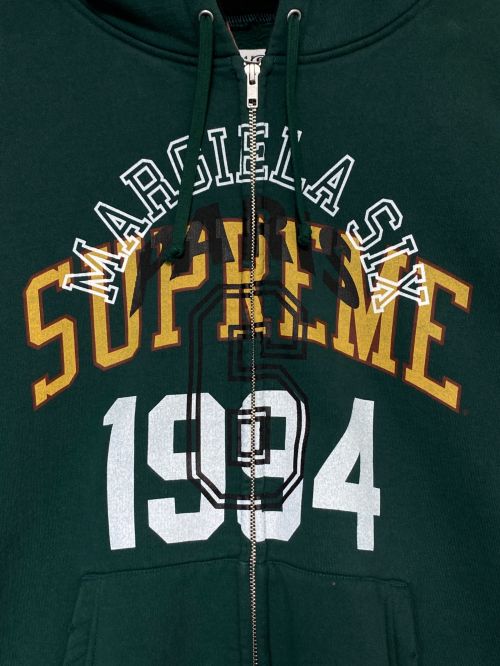 SUPREME（シュプリーム）SUPREME (シュプリーム) MM6 Maison Margiela (エムエムシックス メゾンマルジェラ) Zip Up Hooded Sweatshirt グリーン サイズ:XLの古着・服飾アイテム