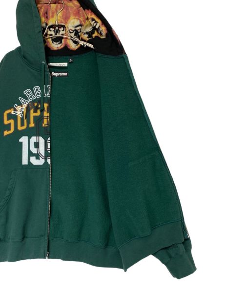 SUPREME（シュプリーム）SUPREME (シュプリーム) MM6 Maison Margiela (エムエムシックス メゾンマルジェラ) Zip Up Hooded Sweatshirt グリーン サイズ:XLの古着・服飾アイテム