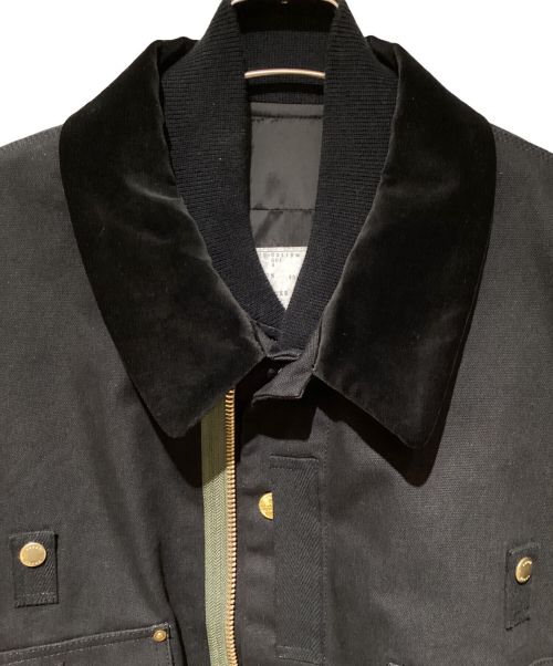 sacai（サカイ）sacai (サカイ) Carhartt WIP (カーハート) 23AW CarHartt WIP CanvasxMA-1 JK Michigan（カーハートWIPキャンバスMA-1ジャケットミシガン） ブラック サイズ:4の古着・服飾アイテム