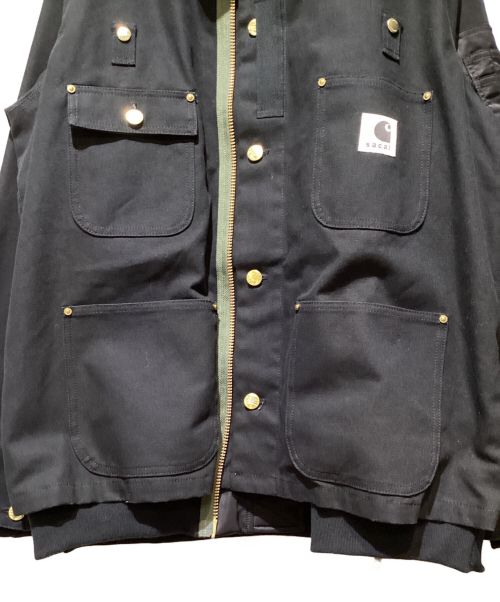 sacai（サカイ）sacai (サカイ) Carhartt WIP (カーハート) 23AW CarHartt WIP CanvasxMA-1 JK Michigan（カーハートWIPキャンバスMA-1ジャケットミシガン） ブラック サイズ:4の古着・服飾アイテム