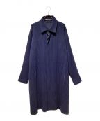HOMME PLISSE ISSEY MIYAKEオム プリッセ イッセイ ミヤケ）の古着「Pleats Stencil Collar Coat（プリーツステンカラーコート）」｜ネイビー