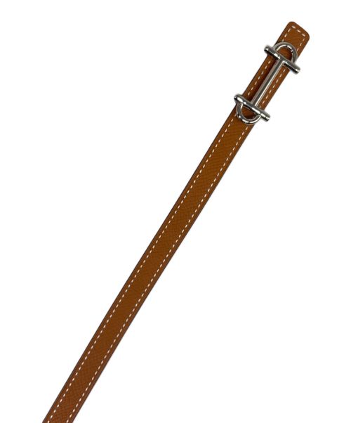 HERMES（エルメス）HERMES (エルメス) ガンマ バックル リバーシブル レザーベルト ゴールド(色)の古着・服飾アイテム