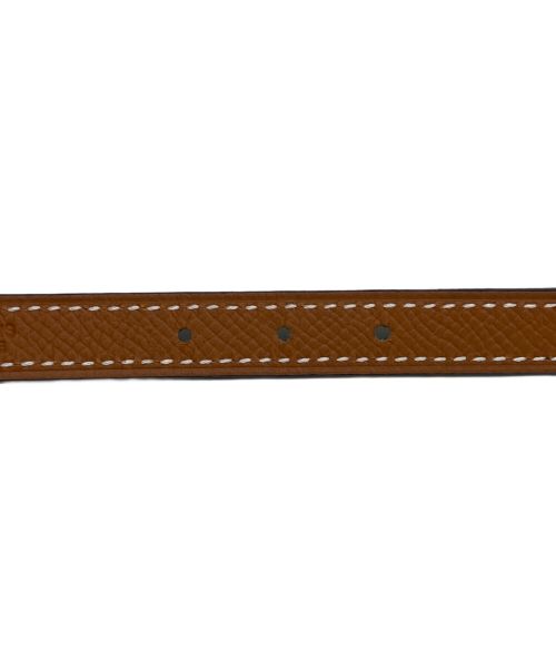 HERMES（エルメス）HERMES (エルメス) ガンマ バックル リバーシブル レザーベルト ゴールド(色)の古着・服飾アイテム