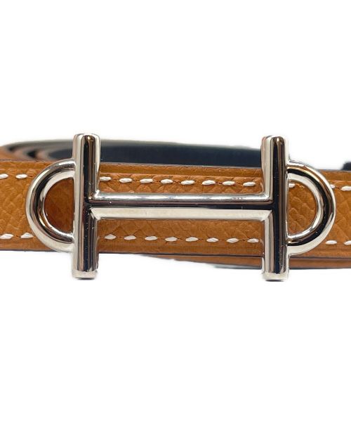 HERMES（エルメス）HERMES (エルメス) ガンマ バックル リバーシブル レザーベルト ゴールド(色)の古着・服飾アイテム