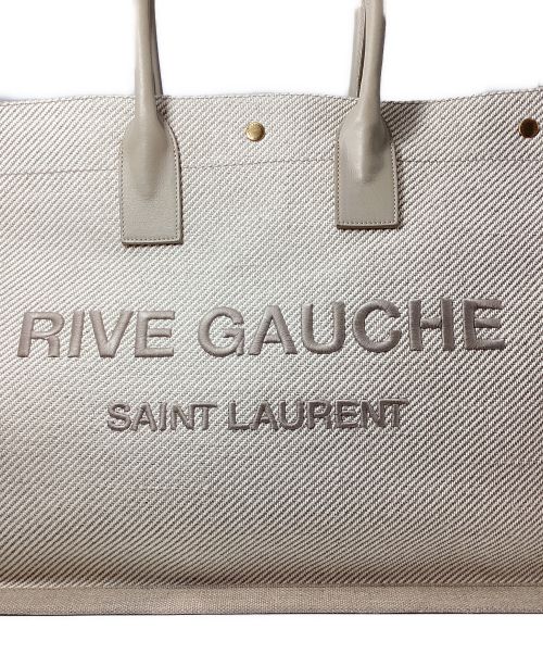 Saint Laurent Paris（サンローランパリ）Saint Laurent Paris (サンローランパリ) RIVE GAUCHE canvas tote bag（リヴゴーシュ/キャンバストートバッグ） カーキの古着・服飾アイテム