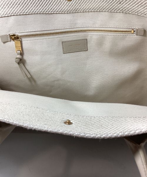 Saint Laurent Paris（サンローランパリ）Saint Laurent Paris (サンローランパリ) RIVE GAUCHE canvas tote bag（リヴゴーシュ/キャンバストートバッグ） カーキの古着・服飾アイテム