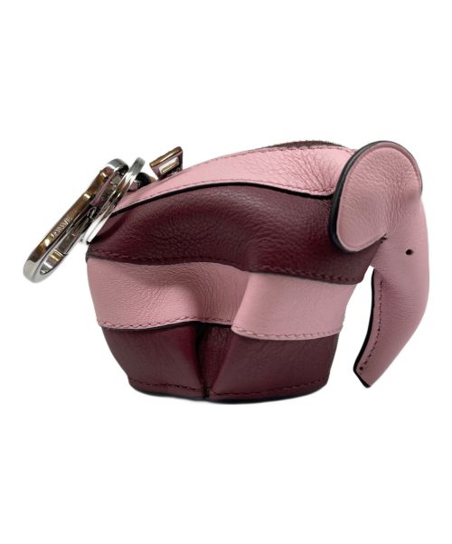 LOEWE（ロエベ）LOEWE (ロエベ) エレファント レザー コインケース ピンク×ボルドーの古着・服飾アイテム