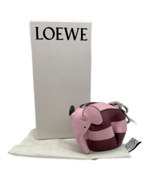 LOEWE（ロエベ）LOEWE (ロエベ) エレファント レザー コインケース ピンク×ボルドーの古着・服飾アイテム