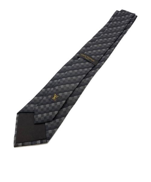 LOUIS VUITTON（ルイ ヴィトン）LOUIS VUITTON (ルイ ヴィトン) ネクタイ/シルクネクタイ ブラック×グレー サイズ:表記なしの古着・服飾アイテム