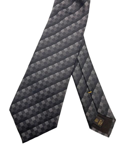 LOUIS VUITTON（ルイ ヴィトン）LOUIS VUITTON (ルイ ヴィトン) ネクタイ/シルクネクタイ ブラック×グレー サイズ:表記なしの古着・服飾アイテム