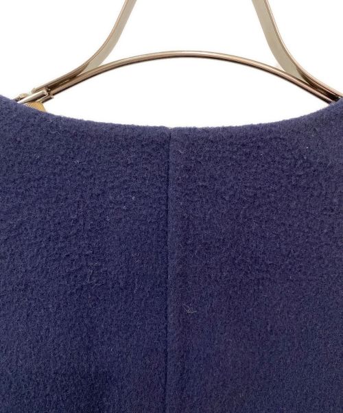 DRAWER（ドゥロワー）DRAWER (ドゥロワー) ファーカフスノーカラーコート ネイビー サイズ:36の古着・服飾アイテム