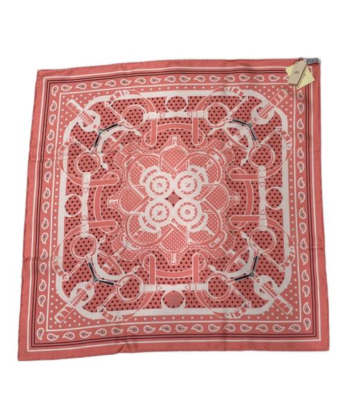 HERMES（エルメス）HERMES (エルメス) シルクバンダナ/EPERON D OR ピンク サイズ:55cmの古着・服飾アイテム