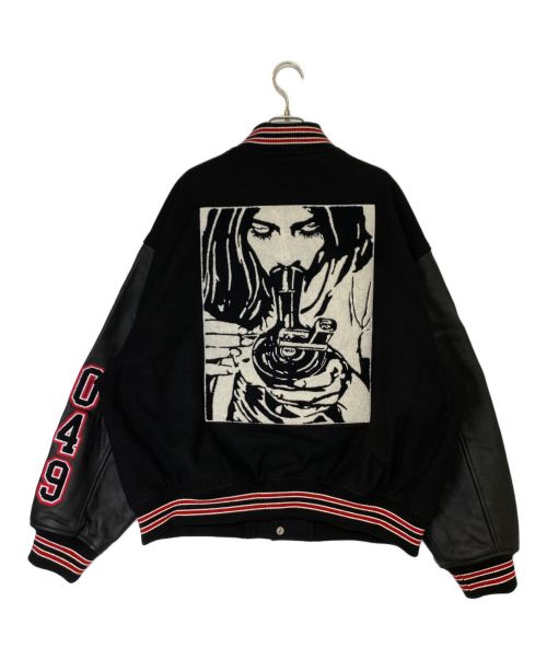 SUPREME（シュプリーム）SUPREME (シュプリーム) Hysteric Glamour (ヒステリックグラマー) Varsity Jacket（バーシティジャケット） ブラック サイズ:XLの古着・服飾アイテム