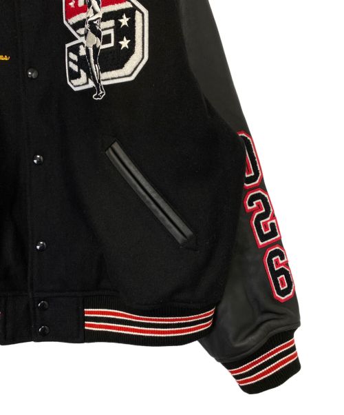 SUPREME（シュプリーム）SUPREME (シュプリーム) Hysteric Glamour (ヒステリックグラマー) Varsity Jacket（バーシティジャケット） ブラック サイズ:XLの古着・服飾アイテム